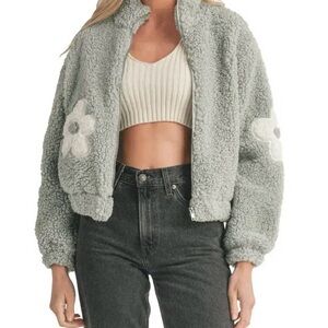 All in Favor Flower Fleece Jacket